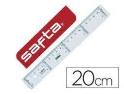 REGLA TRANSPARENTE 20 CM SAFTA