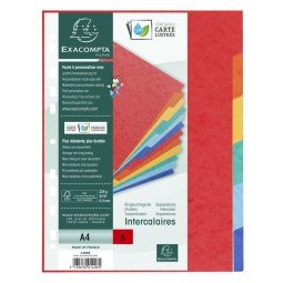 SEPARADORES A4 CARTON COLORES 